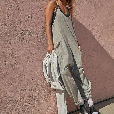 Vivian™ Solid color jumpsuit