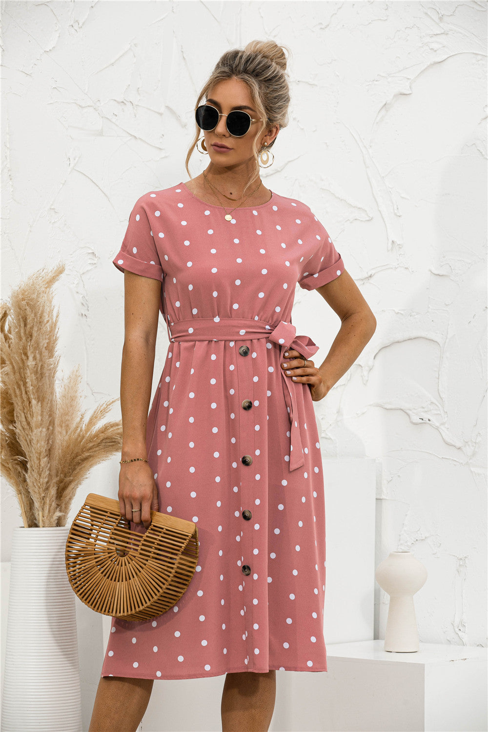 Maya™ Polka Dot Midi Dress