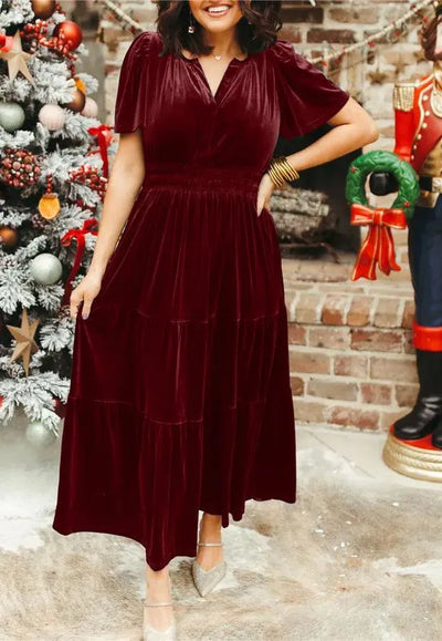 Valerina™ Velvet Tiered Maxi Dress